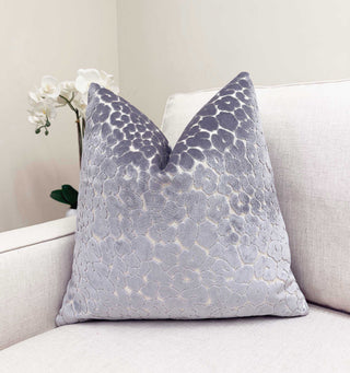 Light Gray Leopard Velvet Throw Pillow