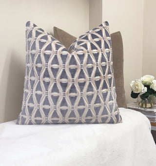 Gray Deco Velvet Throw Pillow