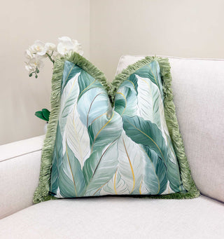 Tropical Green Throw Pillow