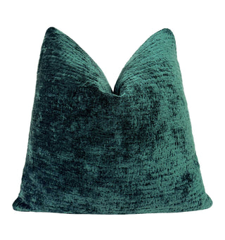 Pine Green Chenille Throw Pillow