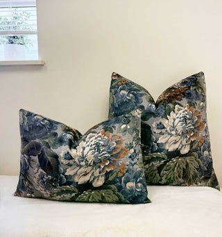 Verdant Victoria Velvet Throw Pillow