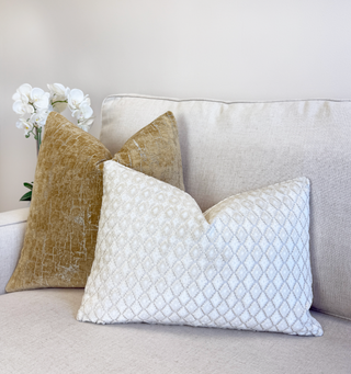 Champagne Diamond Velvet Throw Pillow