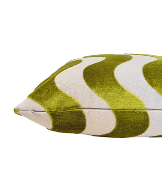 Chartreuse Flow Velvet Throw Pillow