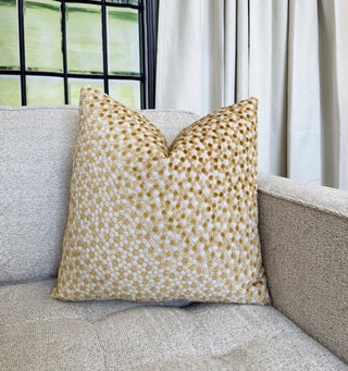 Gold Dot Velvet Throw Pillow