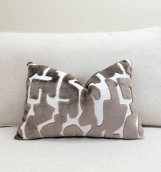 Mushroom Glyph Velvet Throw Pillow