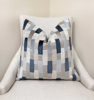 Marina Block Velvet Throw Pillow