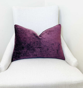 Dark Plum Solid Chenille Throw Pillow