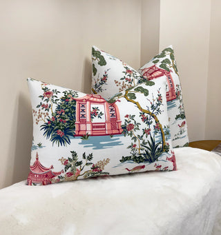 Pink Pagoda Throw Pillow
