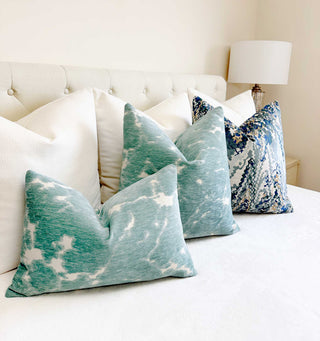 Seafoam Isle Velvet Throw Pillow