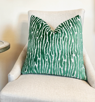 Emerald Green Velvet Throw Pillow
