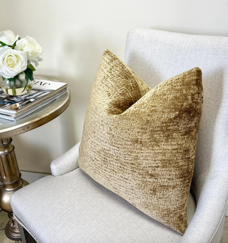 Harvest Gold Chenille Throw Pillow