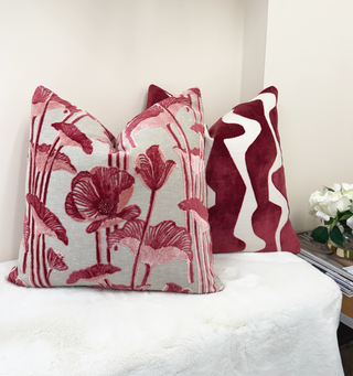 Sangria Graphic Velvet Throw Pillow