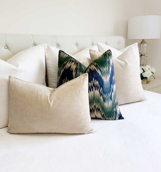 Natural Velvet Throw Pillow