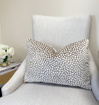Tan and Cream Pebble Velvet Throw Pillow