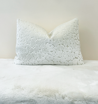 Off White Leopard Velvet Throw Pillow