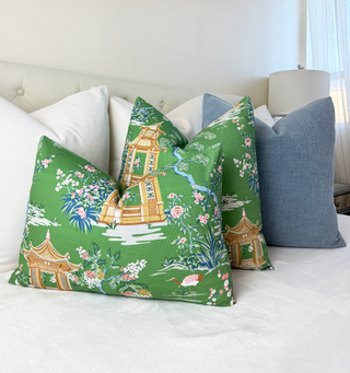 Green Pagoda Throw Pillow