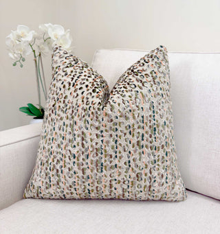 Woodland Leopard Velvet Throw Pillow