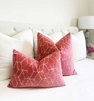 Guava Opal Velvet Throw Pillow