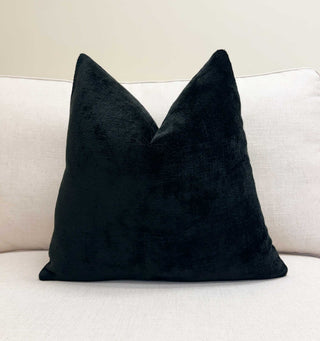 Ebony Solid Chenille Throw Pillow