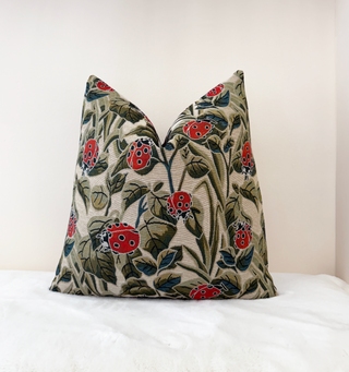 Ladybug Garden Throw Pillow