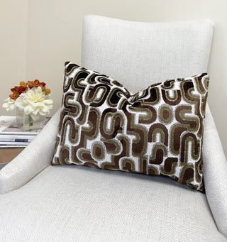 Walnut Groove Velvet Throw Pillow
