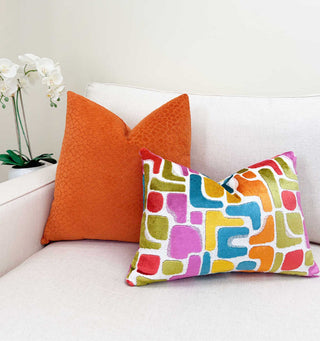 Orange Animal Print Velvet Pillow