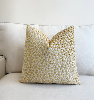 Gold Dot Velvet Throw Pillow