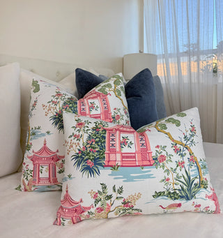 Pink Pagoda Throw Pillow