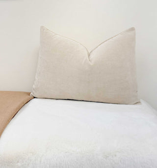 Natural Velvet Throw Pillow
