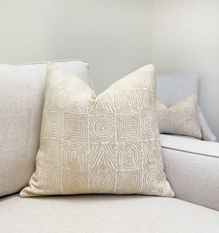 Wheat Aztec Chenille Throw Pillow