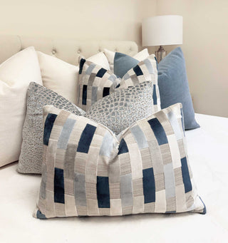 Marina Block Velvet Throw Pillow