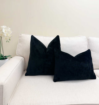 Ebony Solid Chenille Throw Pillow