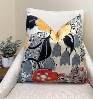 Thibaut Laura Coral and Black Throw Pillow