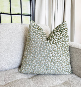 Moss Dot Velvet Throw Pillow