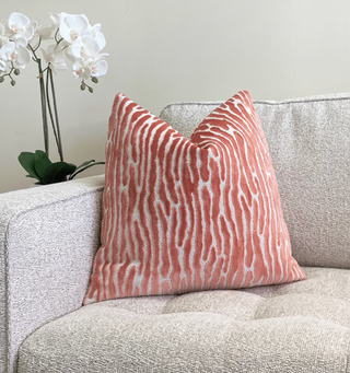 Melon Velvet Throw Pillow