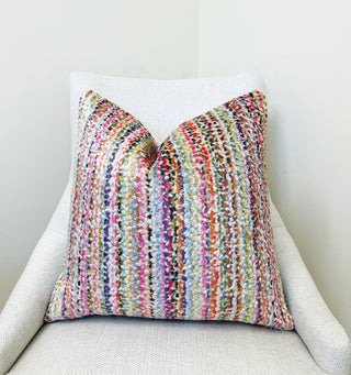 Monet Stripe Velvet Throw Pillow