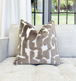 Mushroom Glyph Velvet Throw Pillow