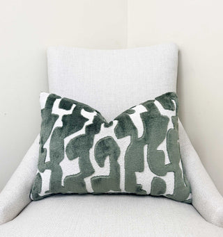 Forest Glyph Velvet Throw Pillow