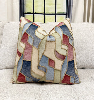 Stained Glass Embroidered Throw Pillow