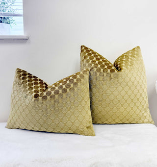 Ochre Dot Velvet Throw Pillow