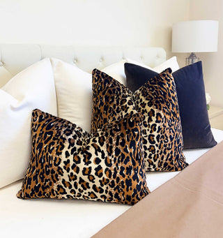 Savanna Leopard Velvet Throw Pillow