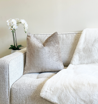 Taupe Chenille Throw Pillow