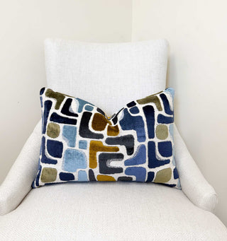 Blue Aussie Velvet Throw Pillow