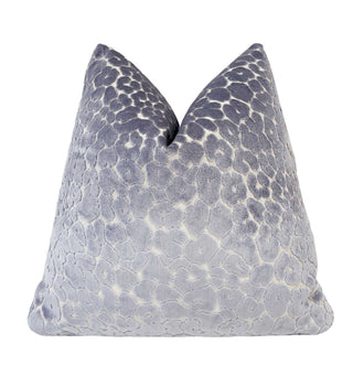 Light Gray Leopard Velvet Throw Pillow