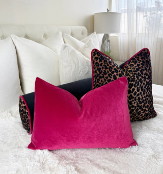 Leopard Noir Welted Throw Pillow