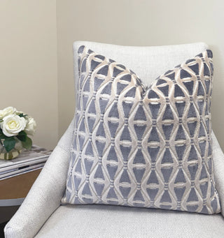 Gray Deco Velvet Throw Pillow