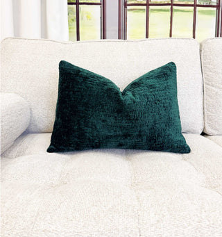Pine Green Chenille Throw Pillow