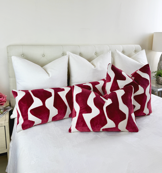 Sangria Graphic Velvet Throw Pillow