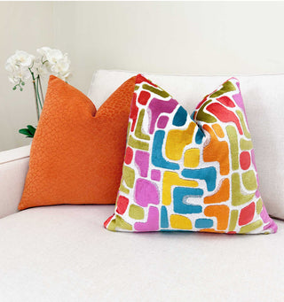 Orange Animal Print Velvet Pillow