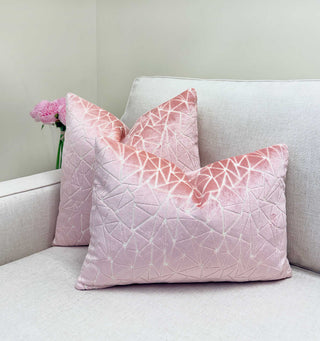 Soft Pink Peak Velvet Throw Pillow